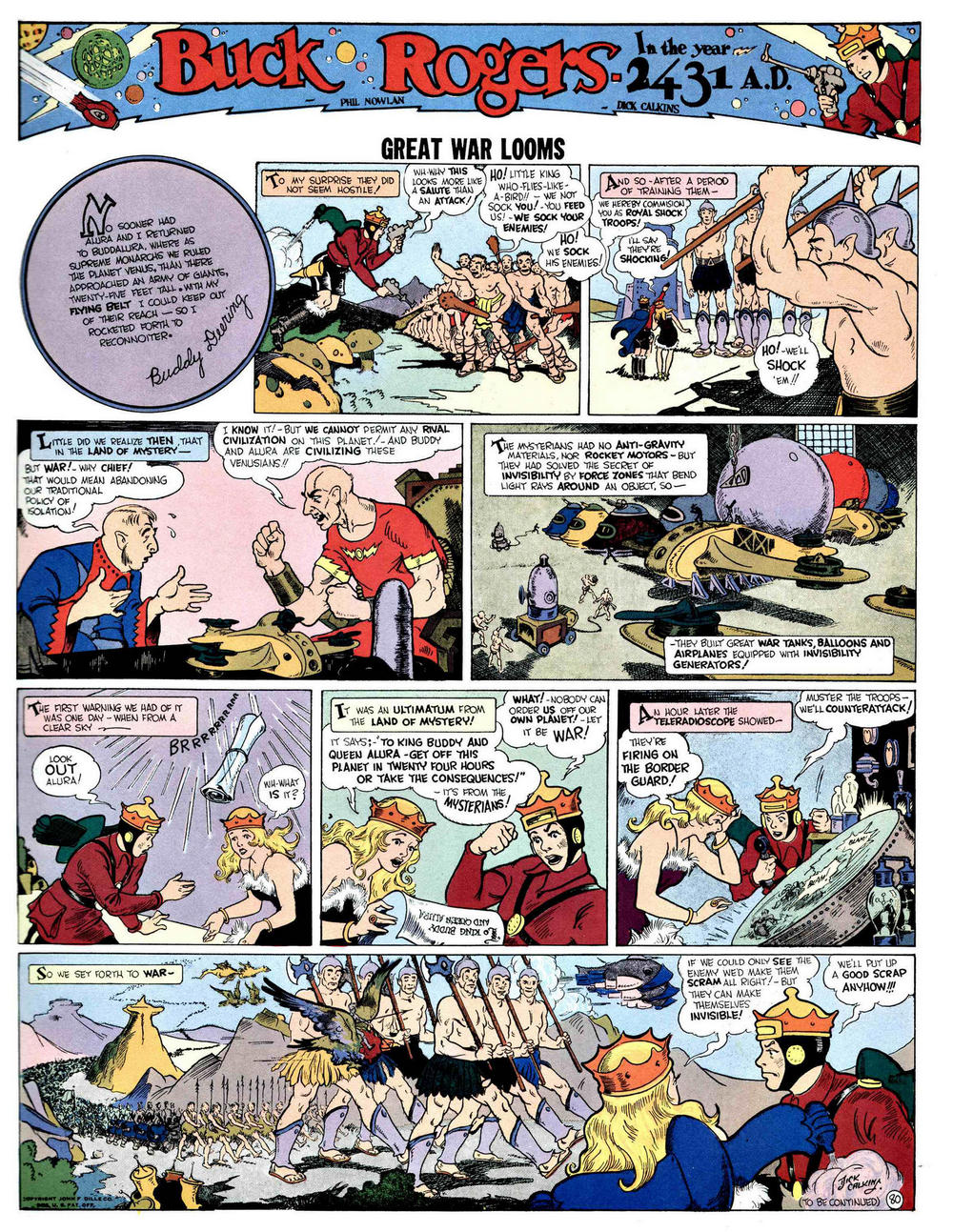 BUCK ROGERS — Sunday comic strips 1931 — "Land of Mystery"